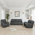 Ashton Faux Leather 3 Piece Manual Reclining Living Room Sofa Set