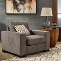 Ashton Grey Fabric Double Sided Down Feather Filled Chair And Ottoman By Inspire Q Artisan