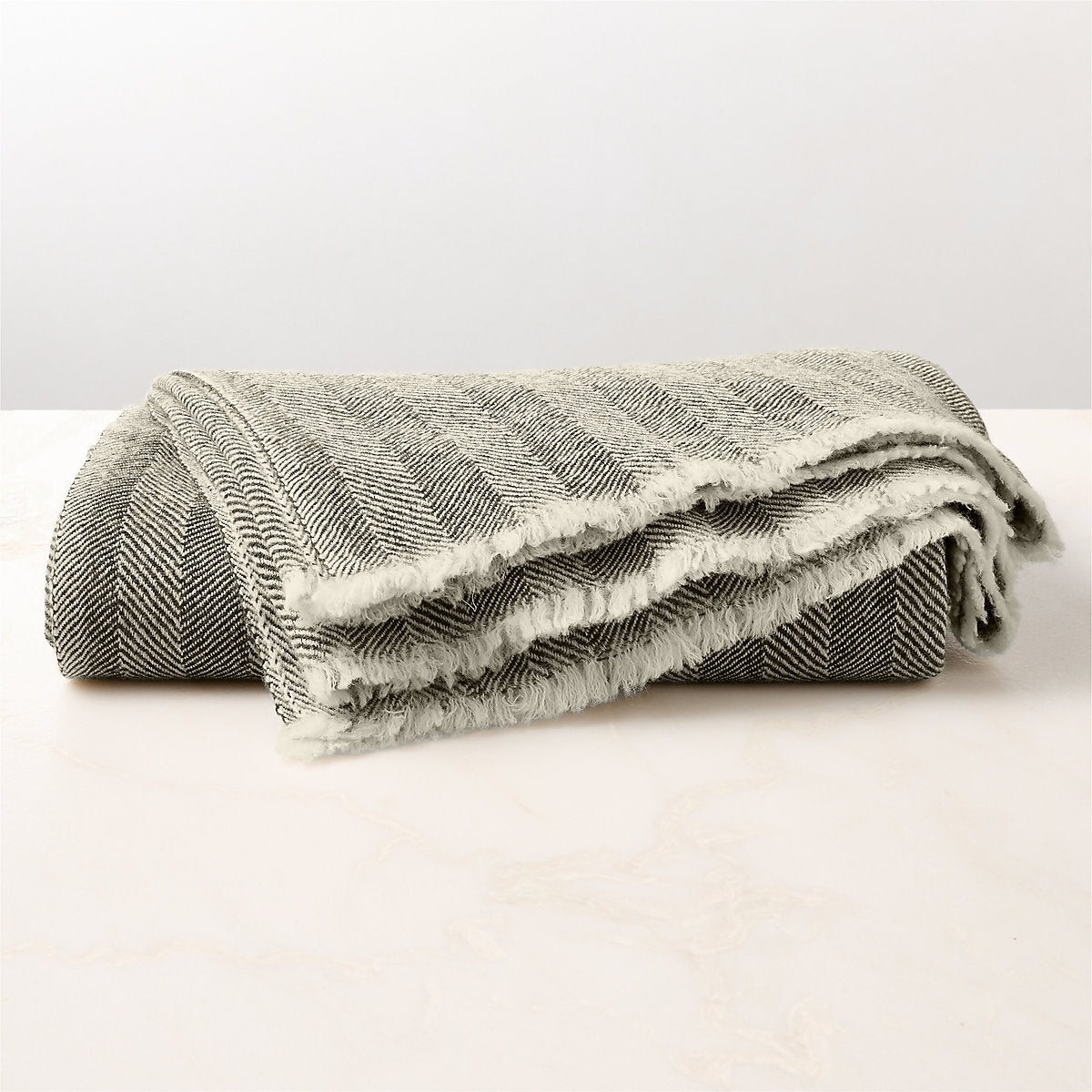 Ashwood Green Herringbone Wool Throw Pillow Cover 20inx20in by Todd Snyder