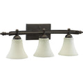 Aspen Oiled Bronze And Linen 3 Light Vanity Lighting