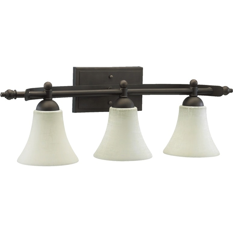 Aspen Oiled Bronze And Linen 3 Light Vanity Lighting