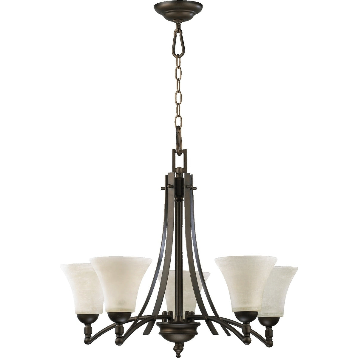 Aspen Oiled Bronze And Linen 5 Light Chandelier