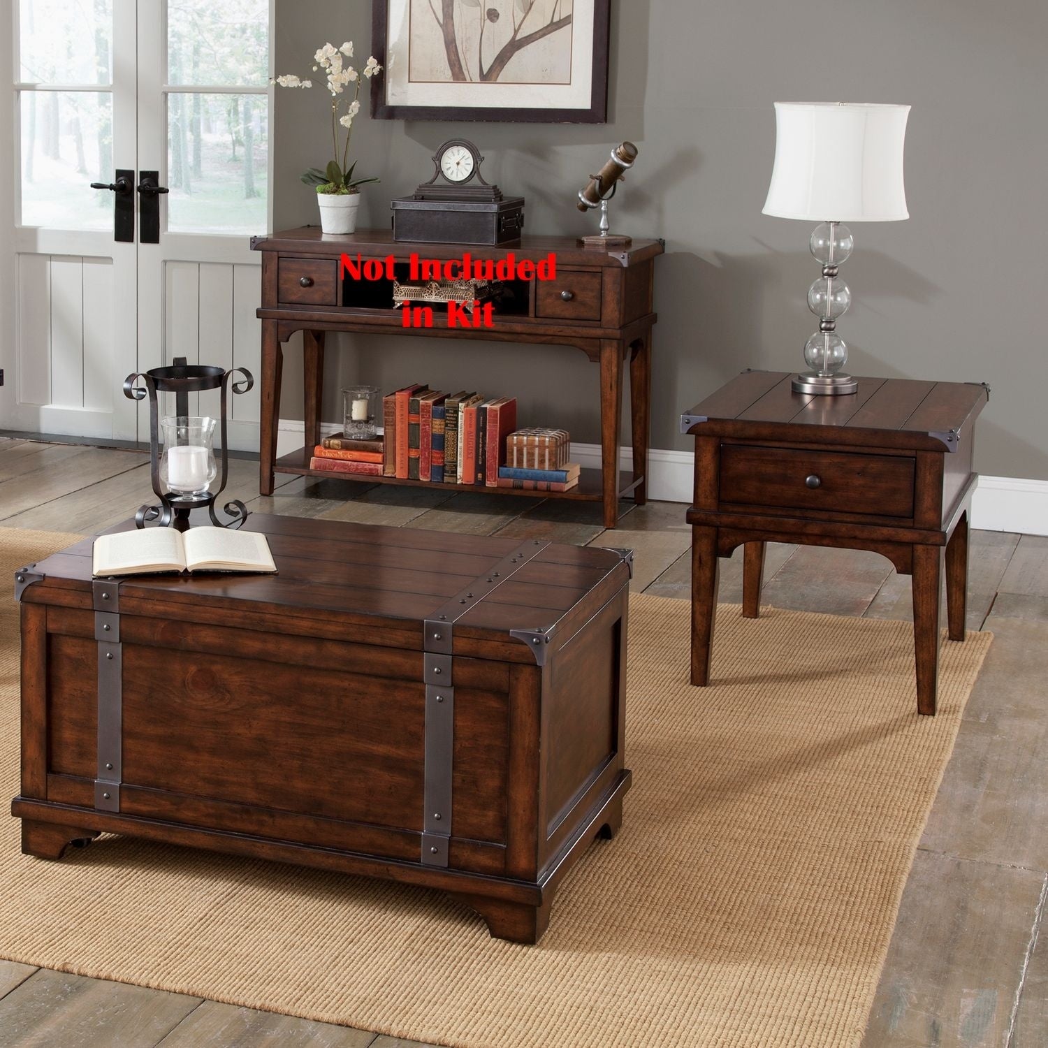 Aspen Skies Russet Brown Table 3 Piece Set