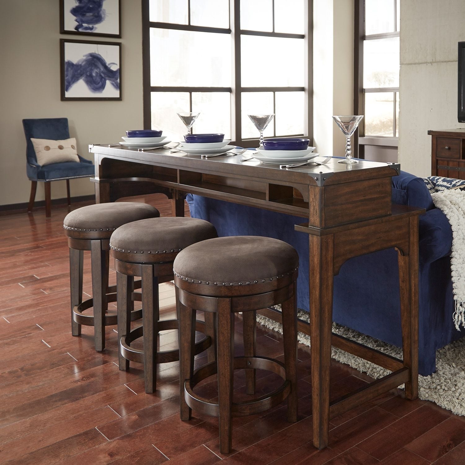 Aspen Skies Russet Brown Swivel Barstool