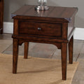 Aspen Skies Russet Brown And Metal Accents Square End Table