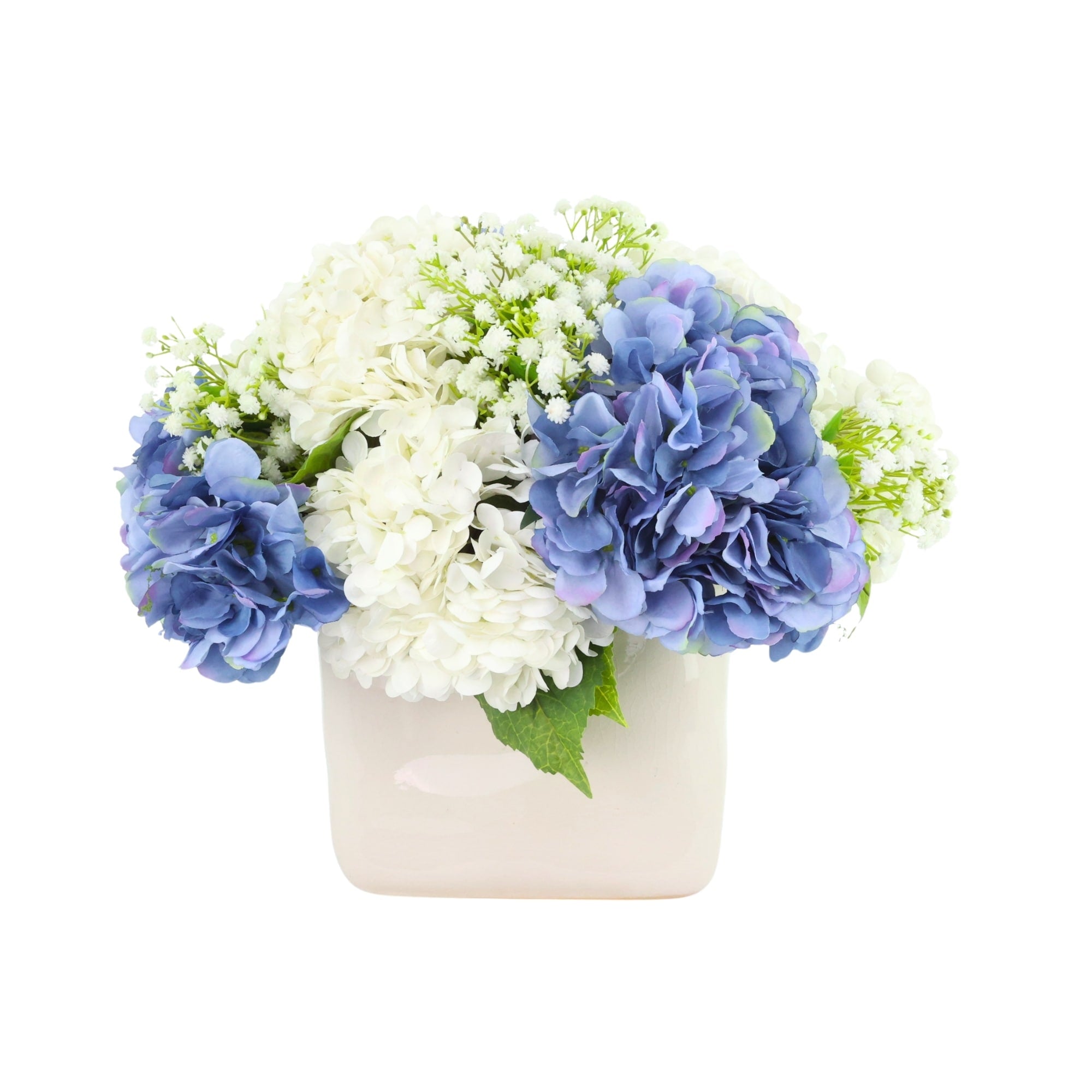 Assorted Hydrangea And Babys Breath Arrangement