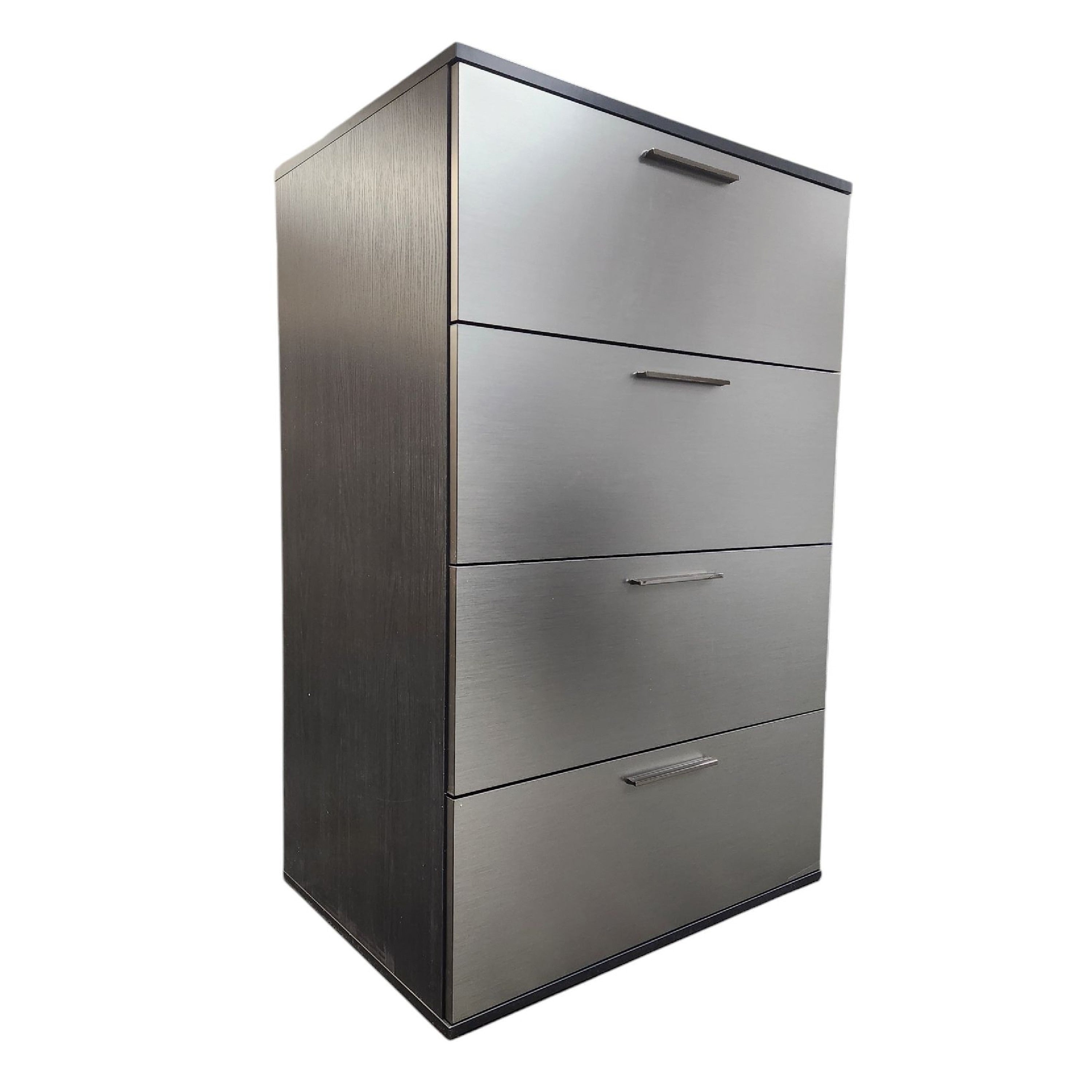 Asti Jumbo Tall Dresser Chest 4 Deep Drawers Metallic Gray