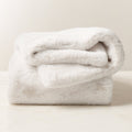 Astor Warm White Faux Fur Throw Pillow with Feather Down Insert 20inx20in