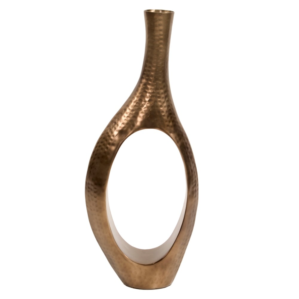 Asymmetrical Aluminum Bronze Vase Large