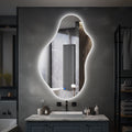 Asymmetrical Frameless Led Light Anti Fog 3 Colors Dimmable Irregular Wall Mirror