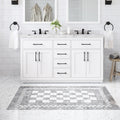 Ove Decors Athea 60 In. Vanity White Finish Black Hardware Power Bar