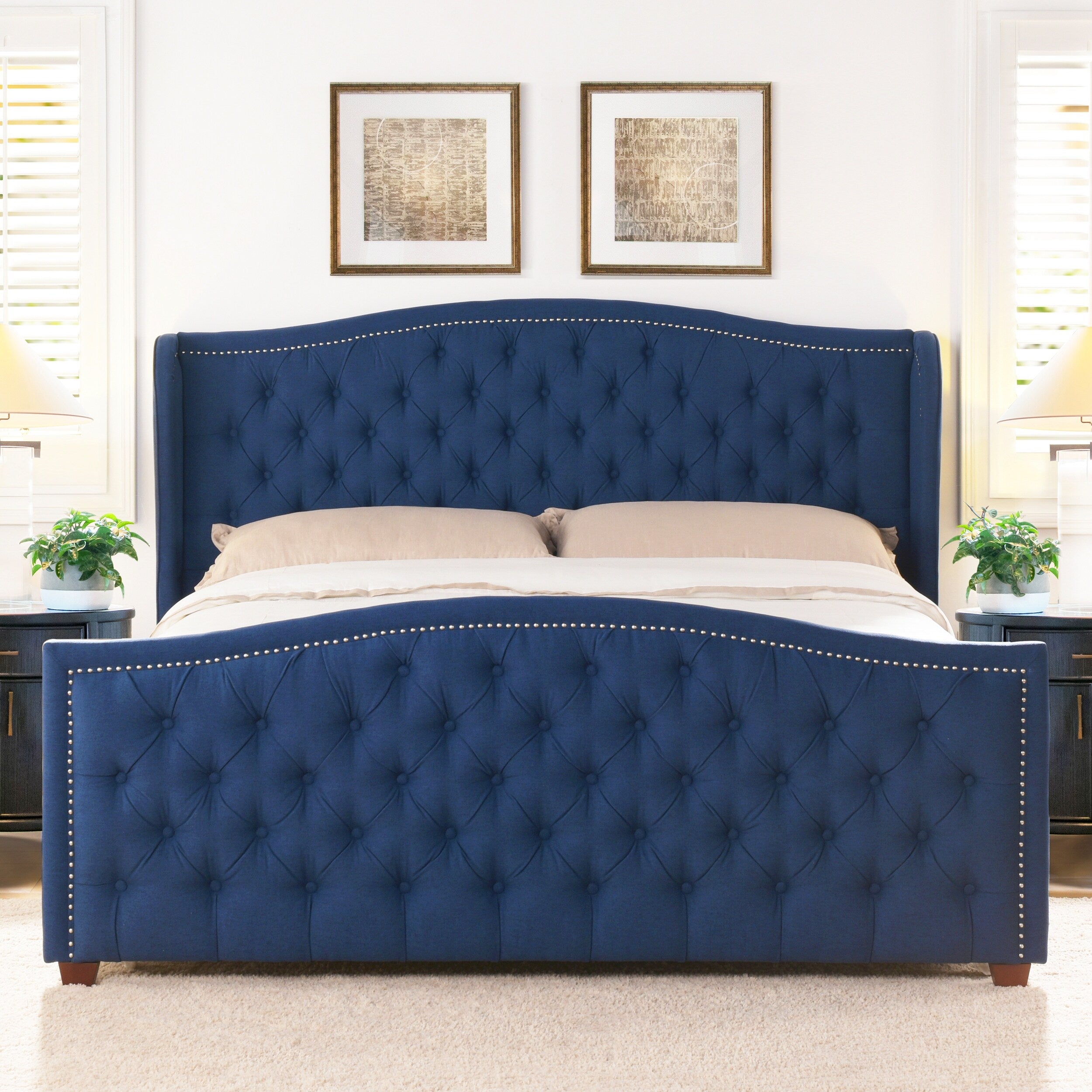 Athens Upholstered Tufted Wingback Bed By Jennifer Taylor Home