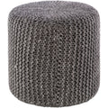 Athina Modern Knitted Wool 18 Inch Cylinder Pouf