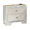 Athon Nightstand With 2 Drawers Built In Charging Port Ivory Wood