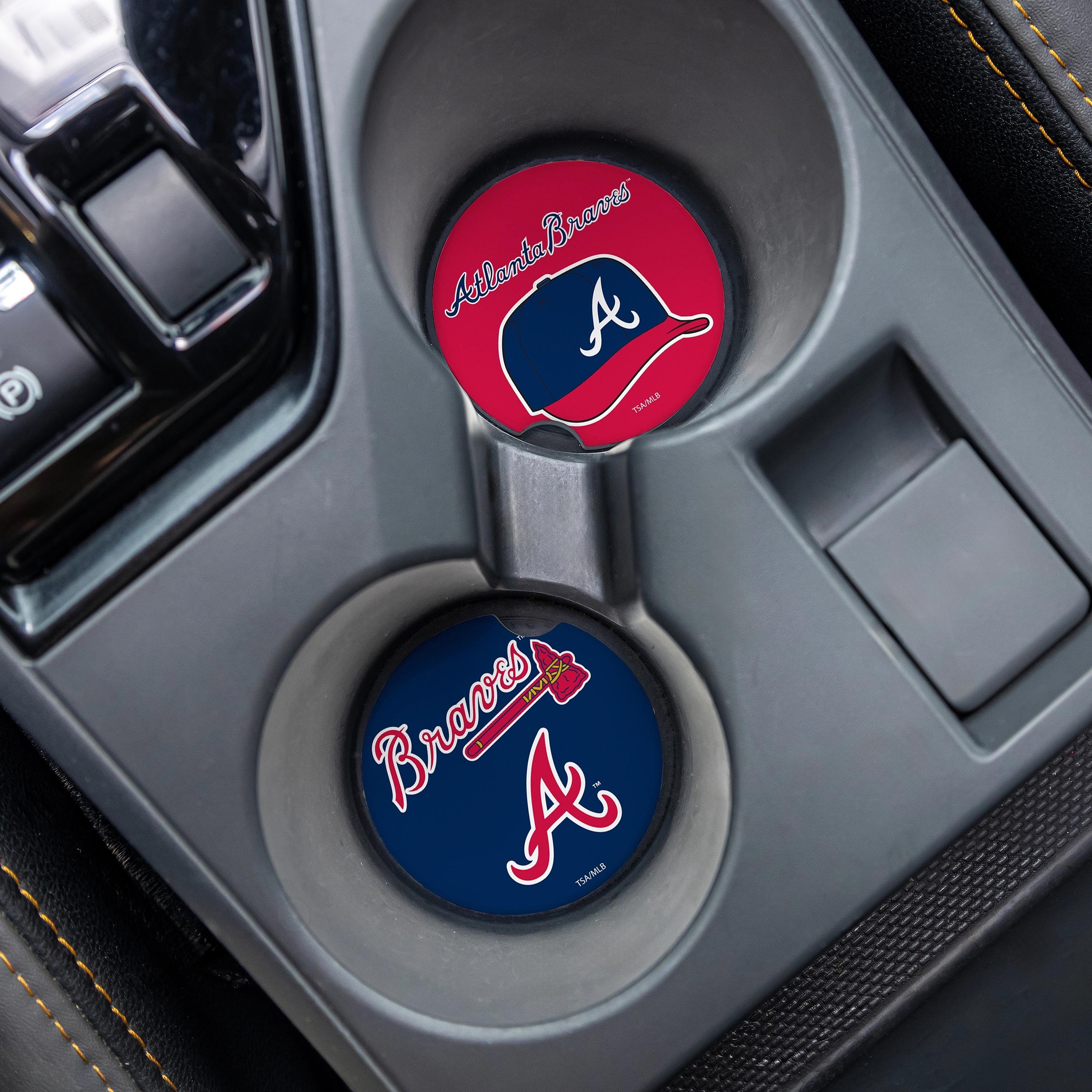 Atlanta Braves 4 Piece Ceramic Car Coaster Set