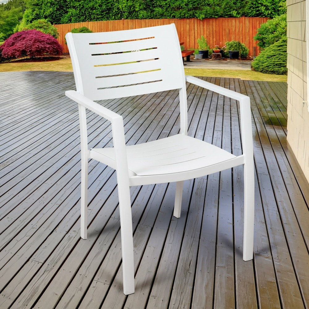 Havenside Home Mandalay 4 Piece Patio Dining Chairs White