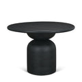 Atlas 42 Black Mid Brown Wood Stacked Pedestal Base Round Dining Table