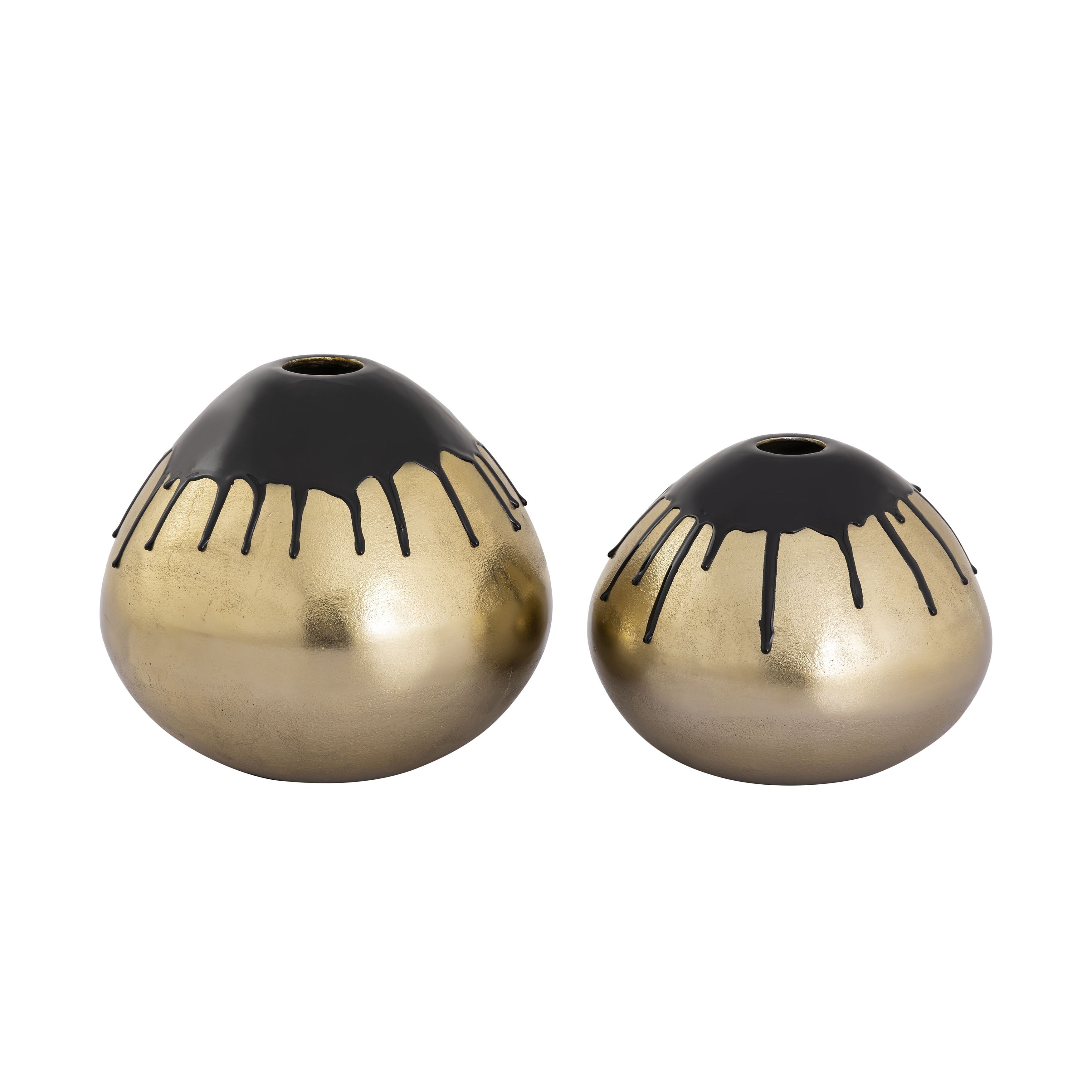 Atlas Abbott Set Of 2 Metal Round Vases