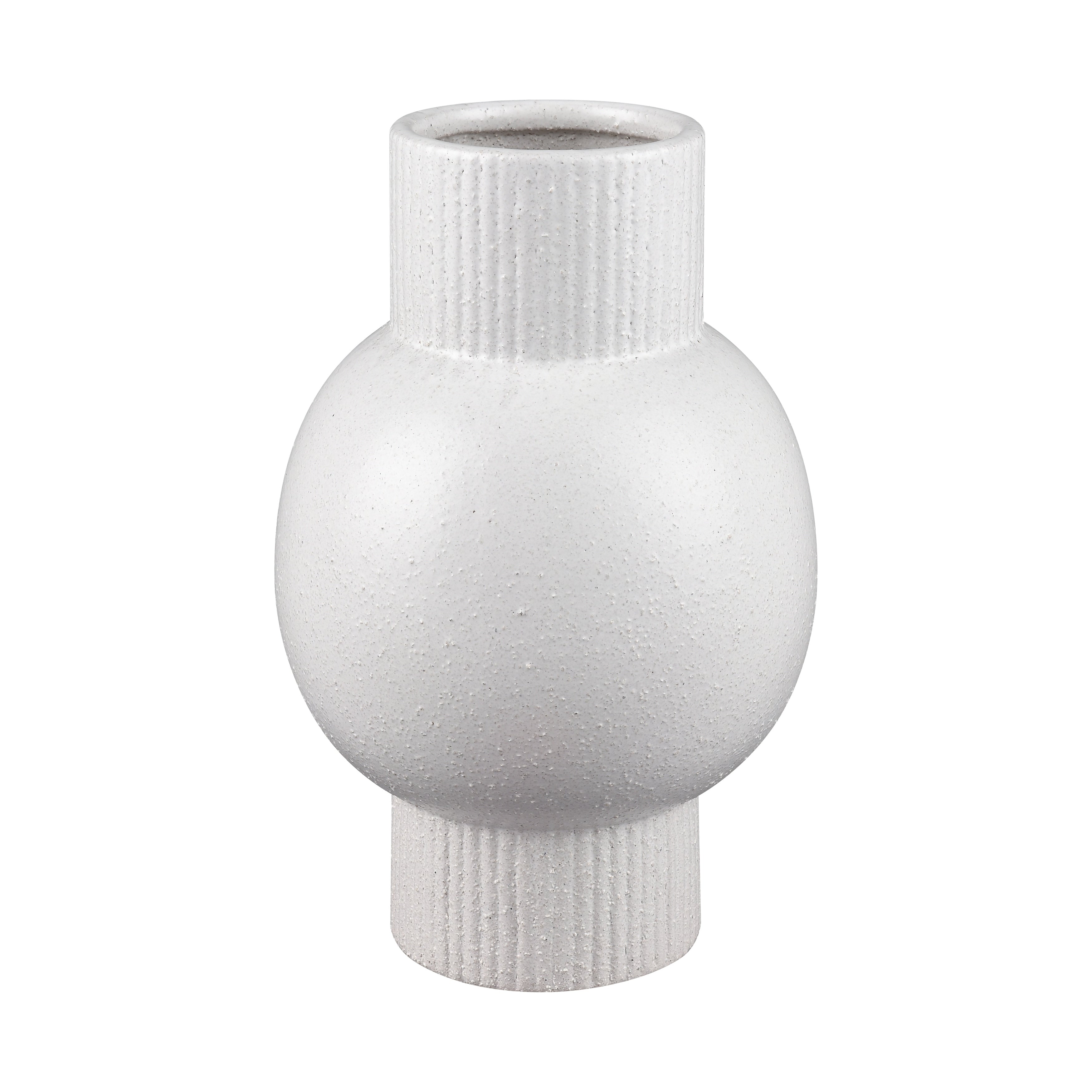 Atlas Acis Matte White Earthenware Vase