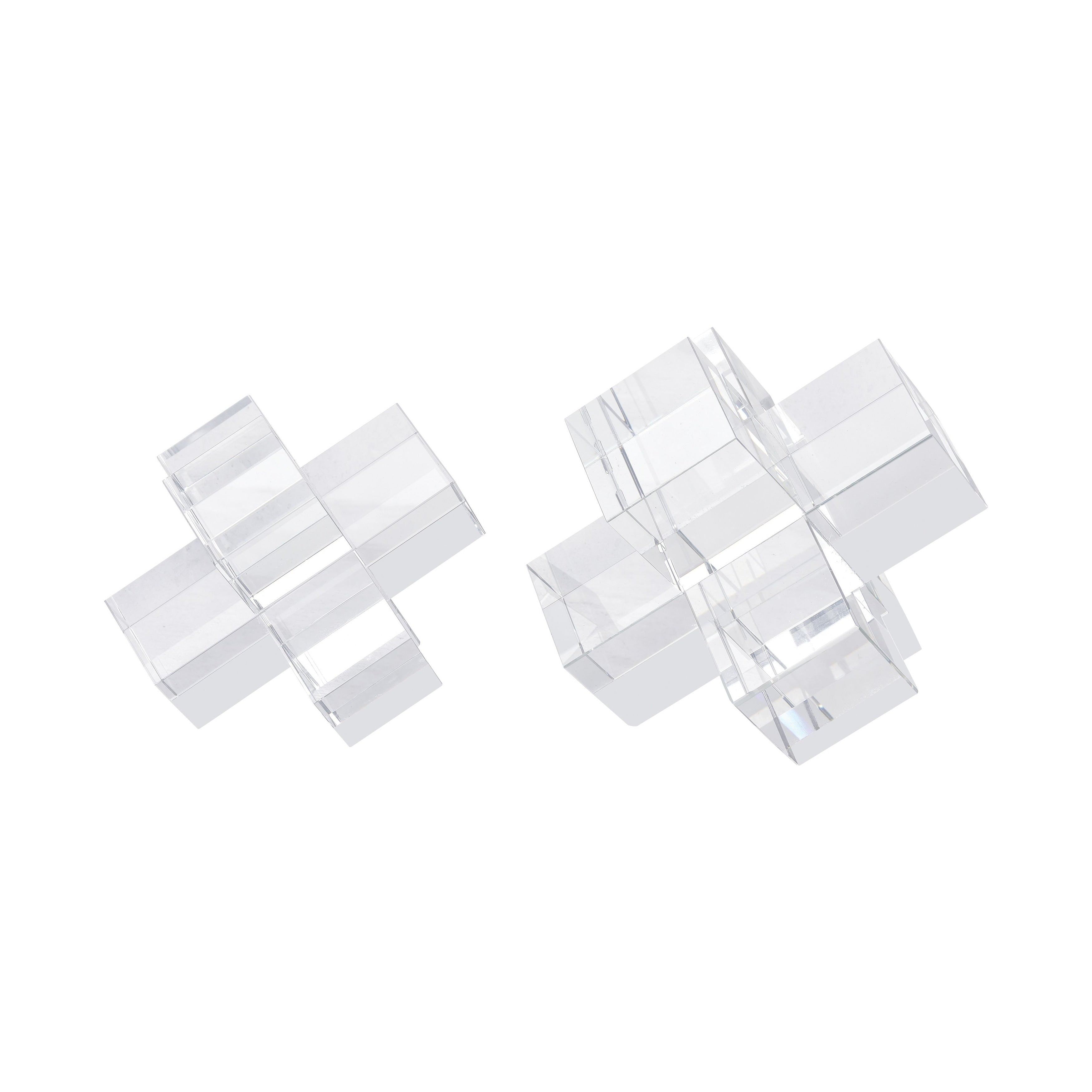 Atlas Addition Crystal Glass Set Of 2 Bookends Set Of 2