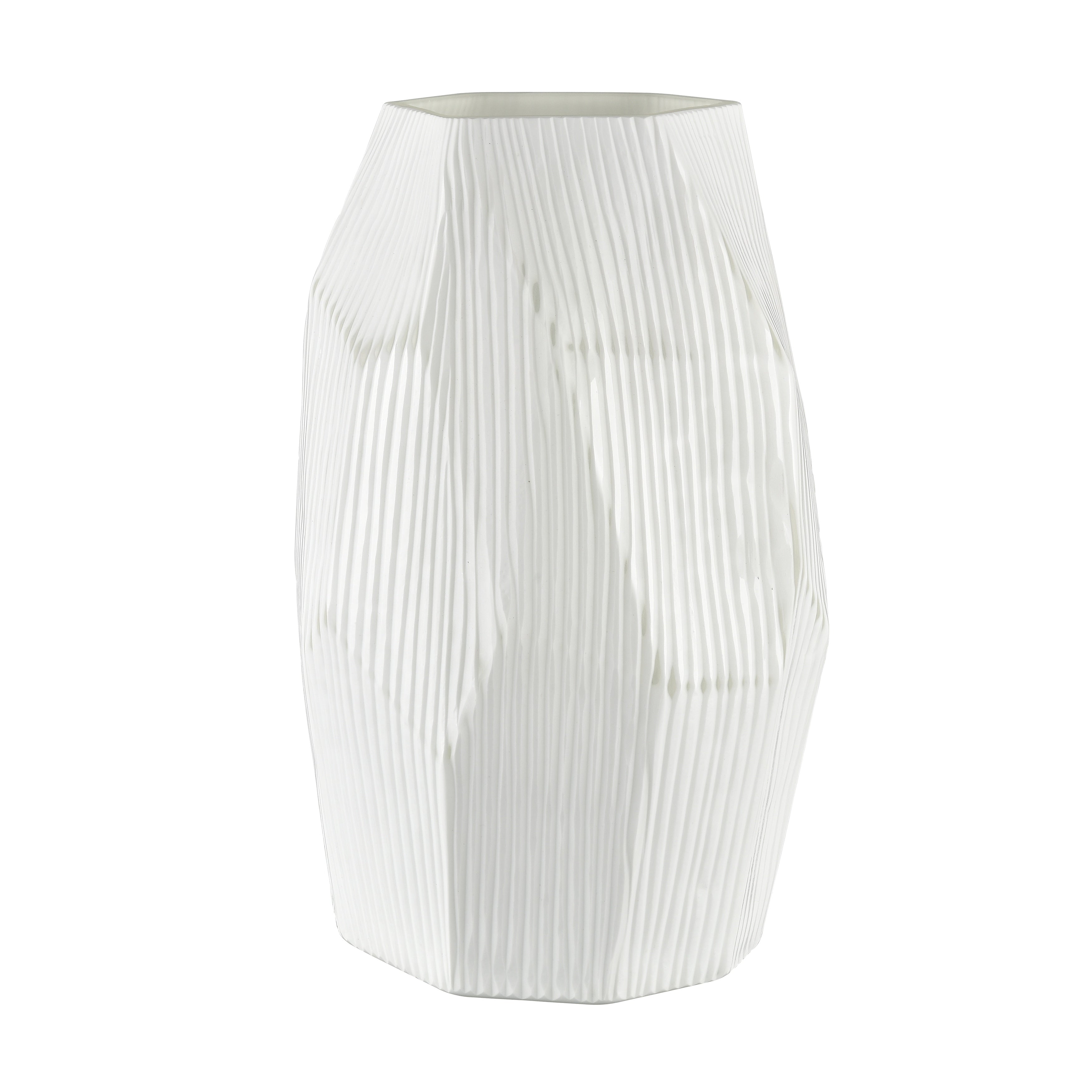 Atlas Aggie Frosted Glass And Matte White Vase