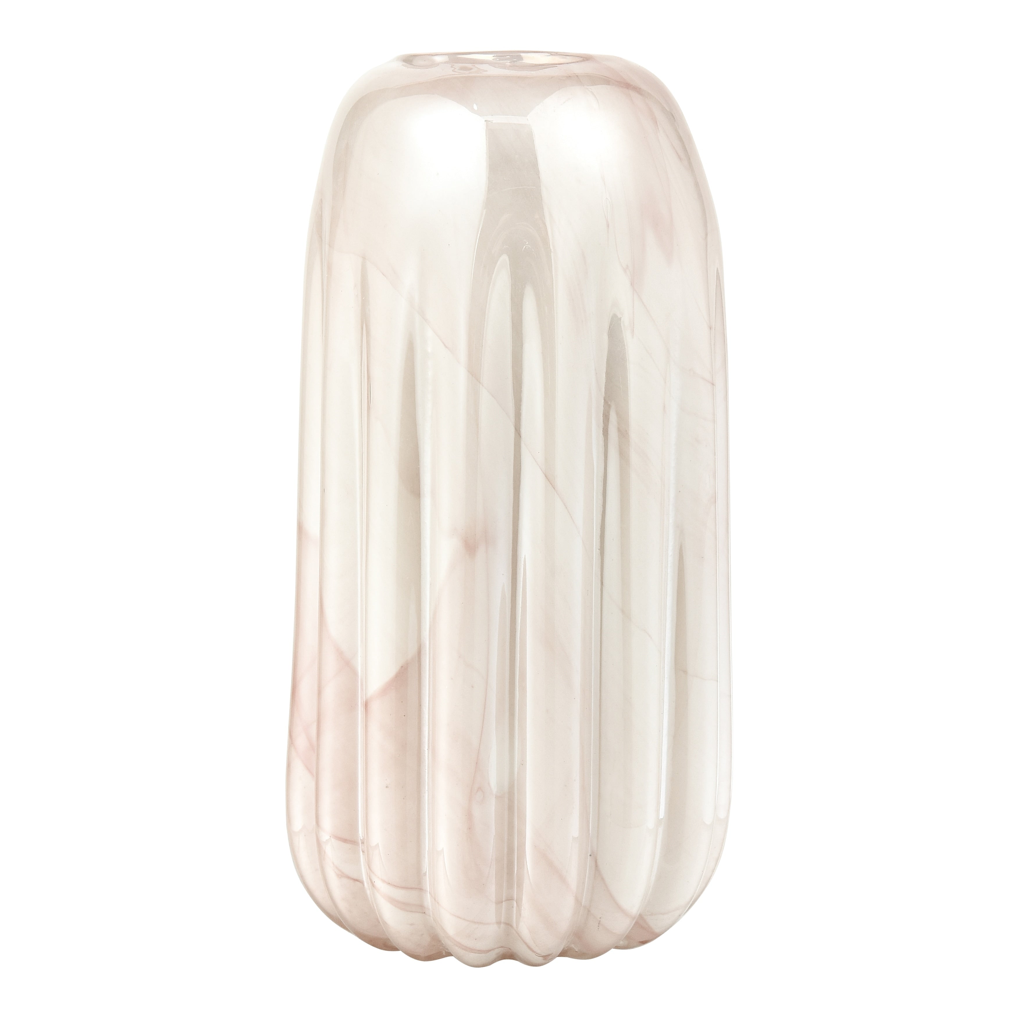 Atlas Amplitude Pale Pink Marbled Glass Vase