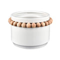 Atlas Anders Glossy White Earthenware With Wooden Beads Vase