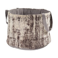 Atlas Asher Greige Velvet Fabric Basket