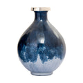 Atlas Bahama Painted Blue Ombre Glass Vase