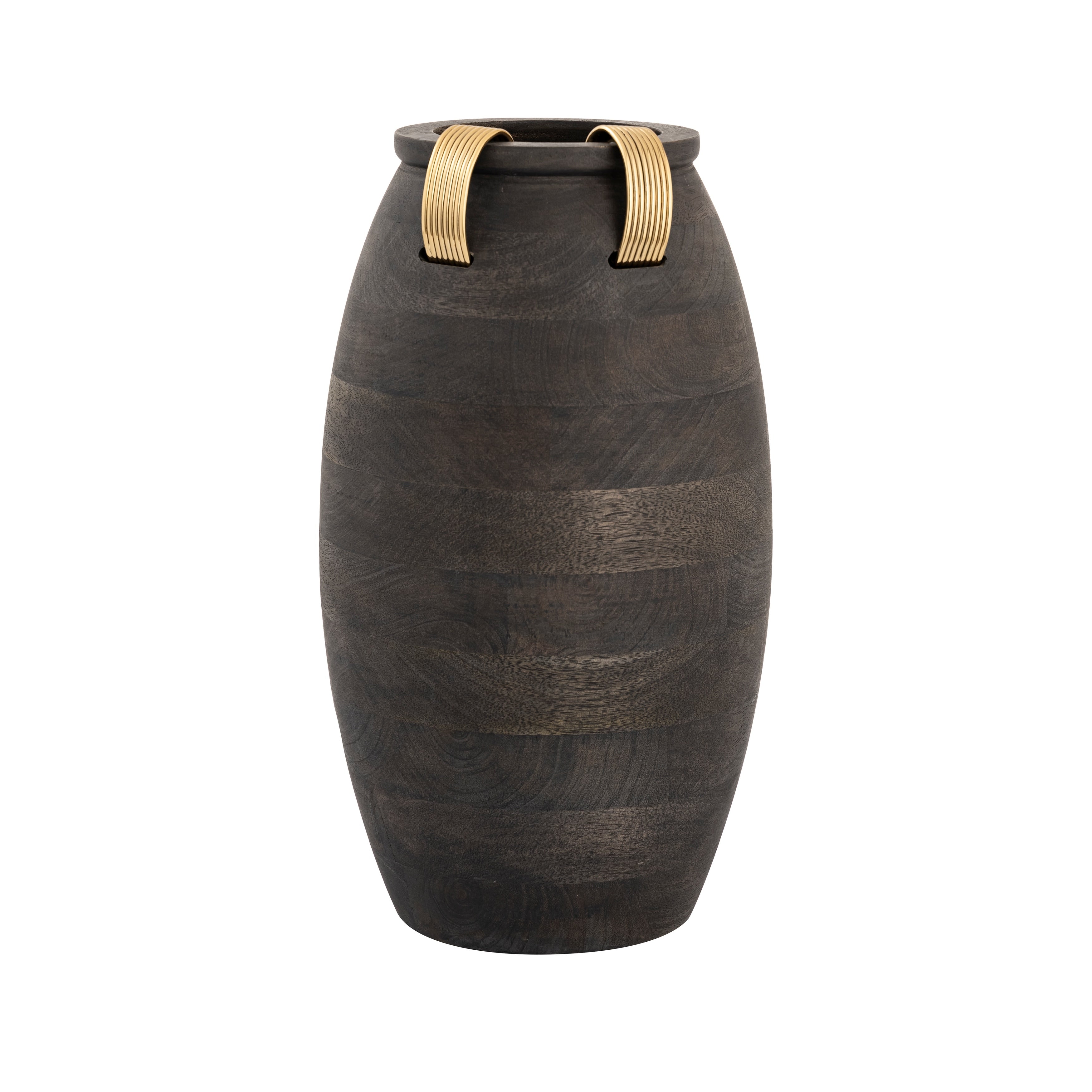 Atlas Barone Ebony Mango Wood Oval Vase