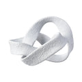 Atlas Baze Twisted Ribbon Shaped White Composite Sculpture
