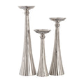 Atlas Bion Set Of 3 Pillar Candle Holder Polished Nickel 15 Inch H