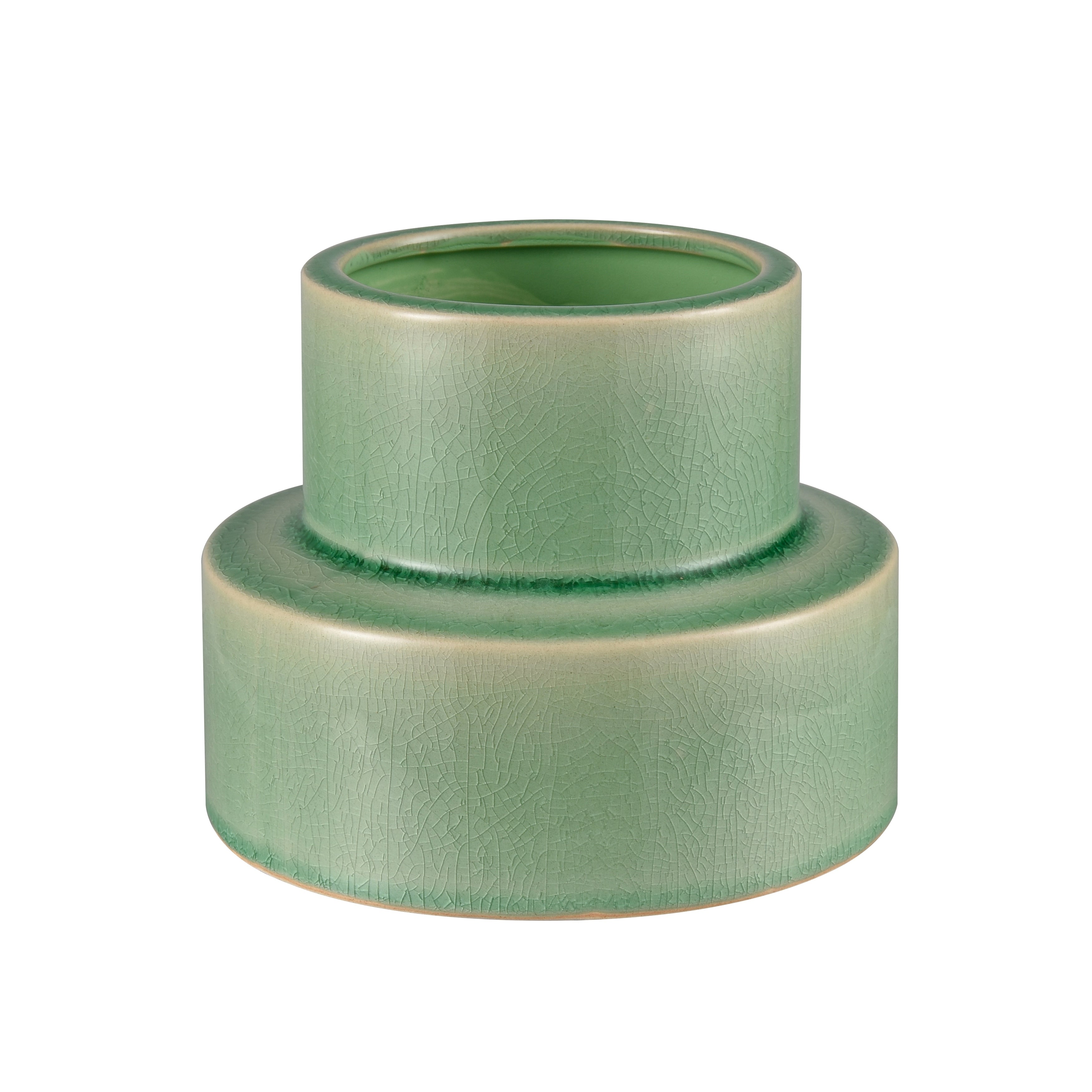 Atlas Bobby Earthenware Green Round Vase