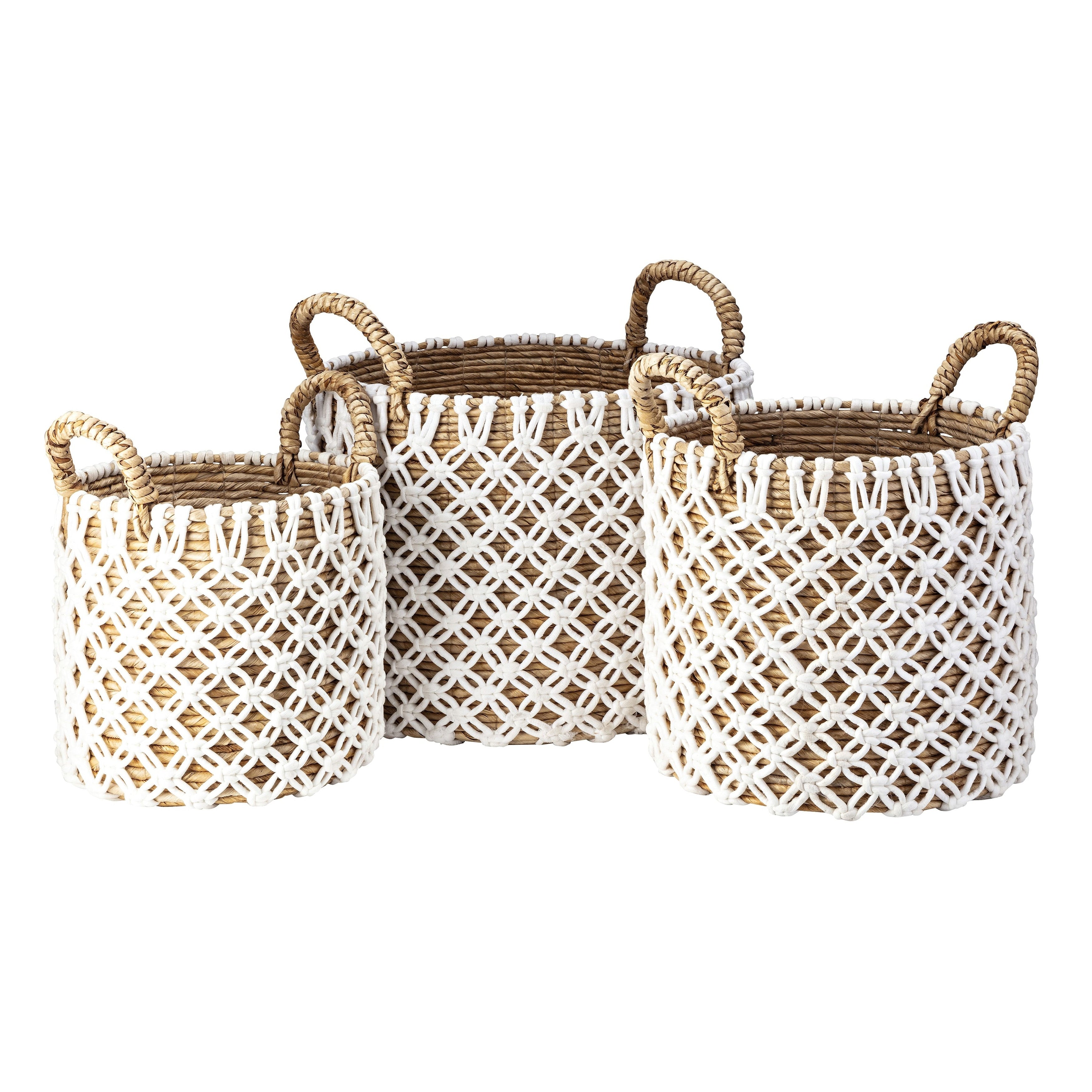 Atlas Bradley Banana Leaf Set Of 3 Woven Baskets