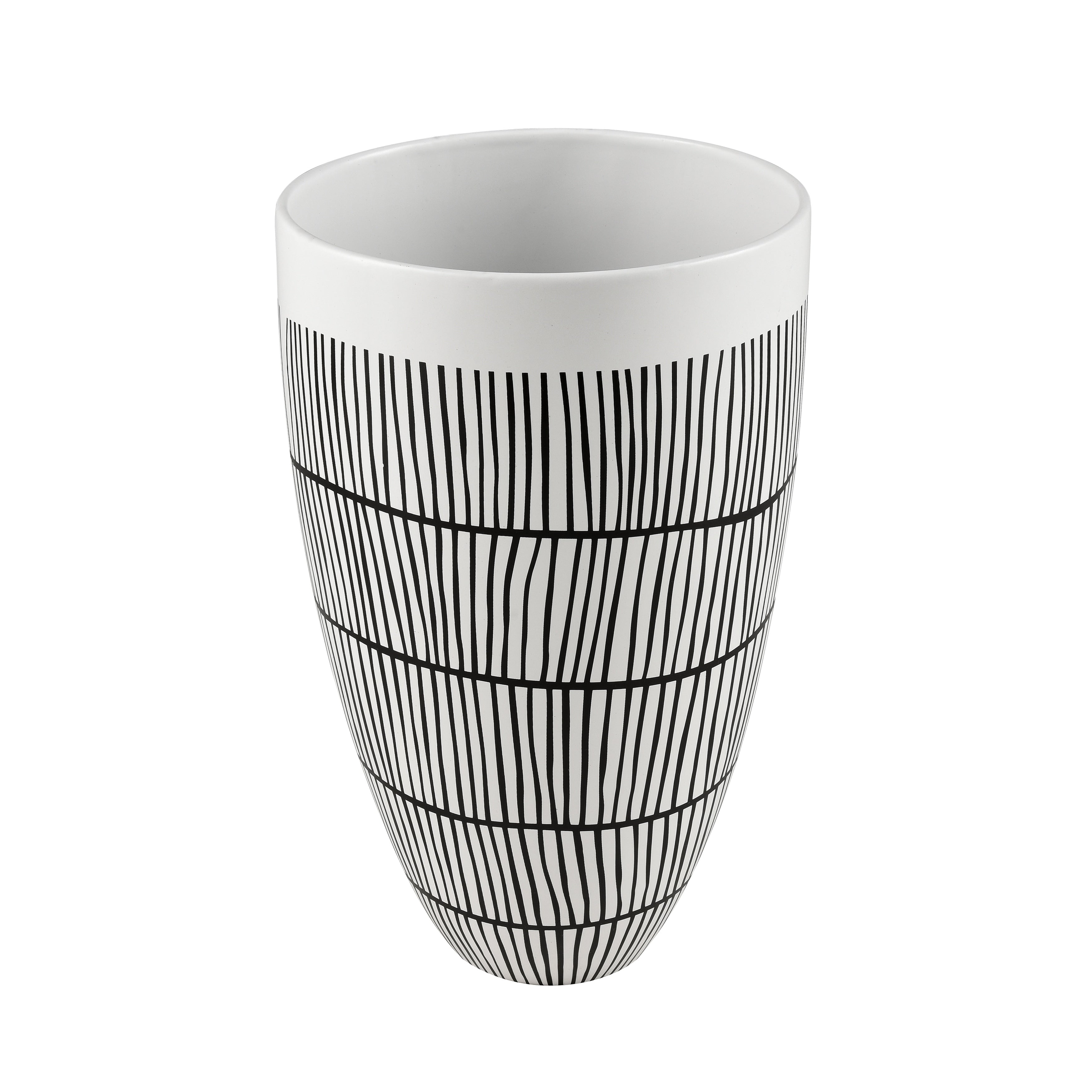 Atlas Brent White Satin Earthenware Vase