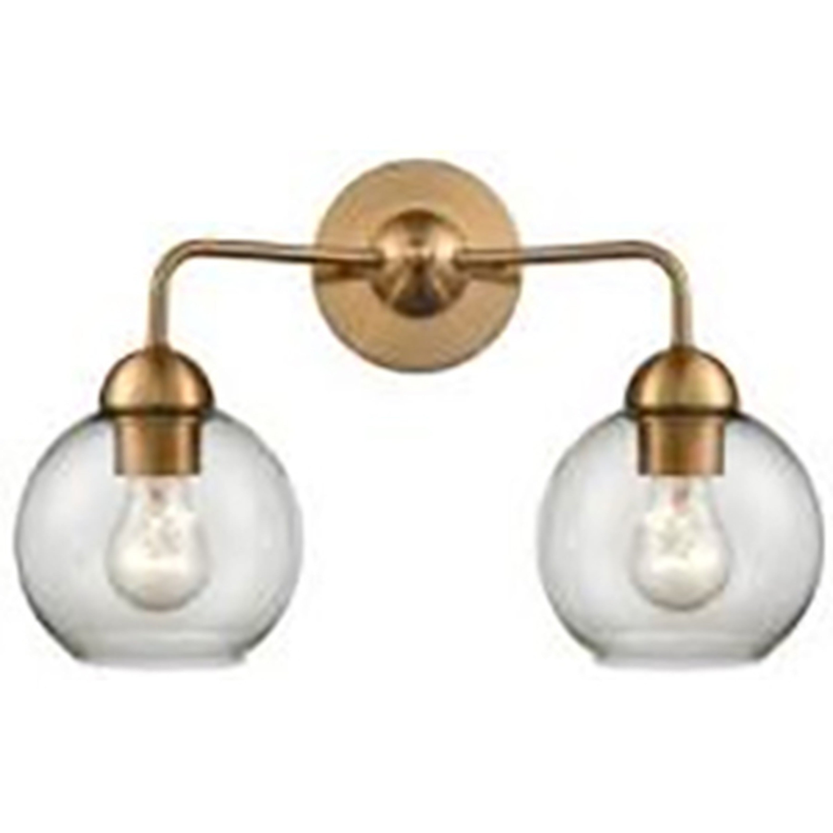 Atlas Bronson Clear Glass Orb Vanity Light 2 Light