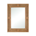 Atlas Cabana Rectangular Wood And Rattan Wall Mirror 39.5 Inch High