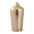 Atlas Caliza Etched Gold Finished Metal Vase