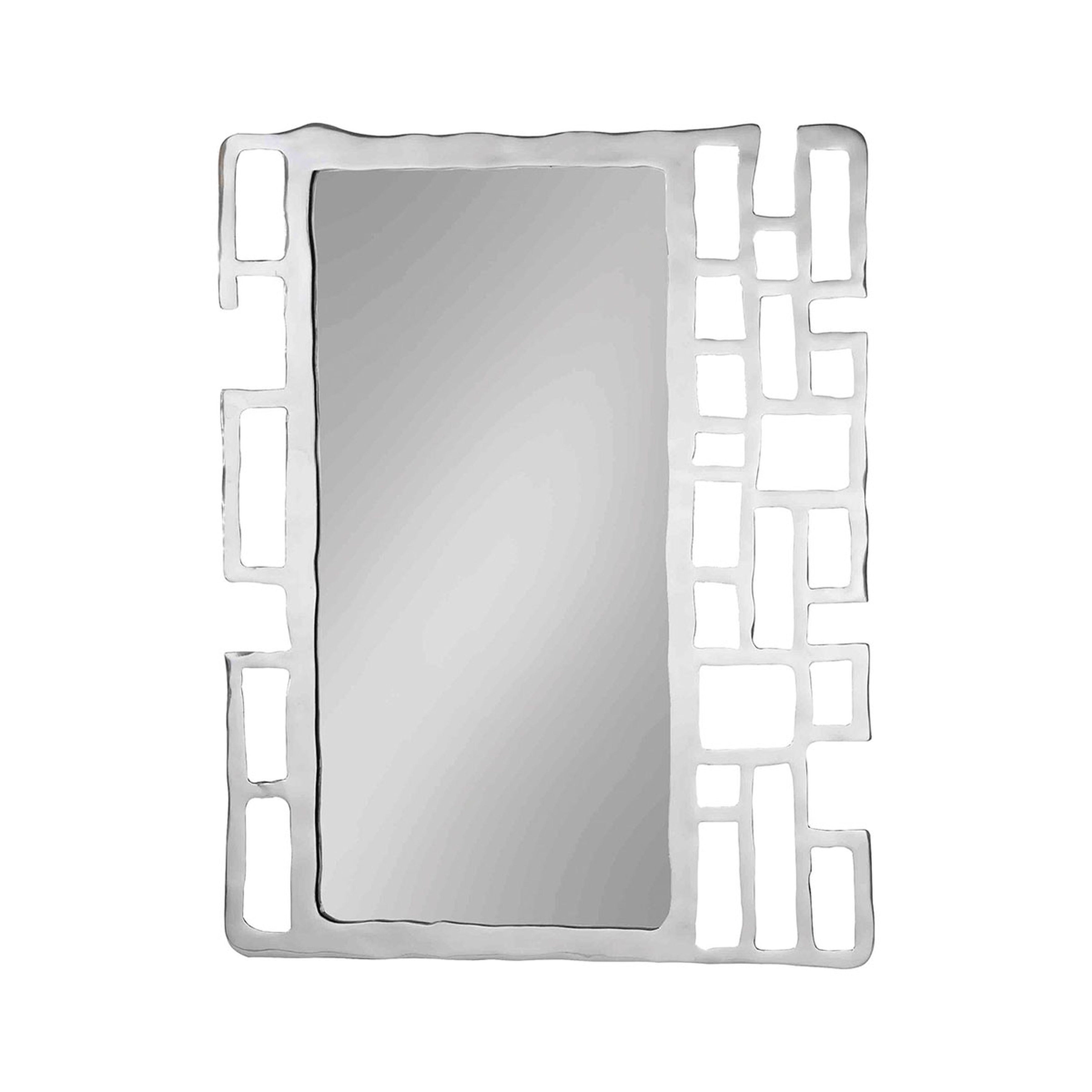 Atlas Camryn Rectangular Geometric Wall Mirror 38 Inch High