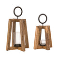 Atlas Carmel Set Of 2 Wooden Lanterns 14 Inch Tall