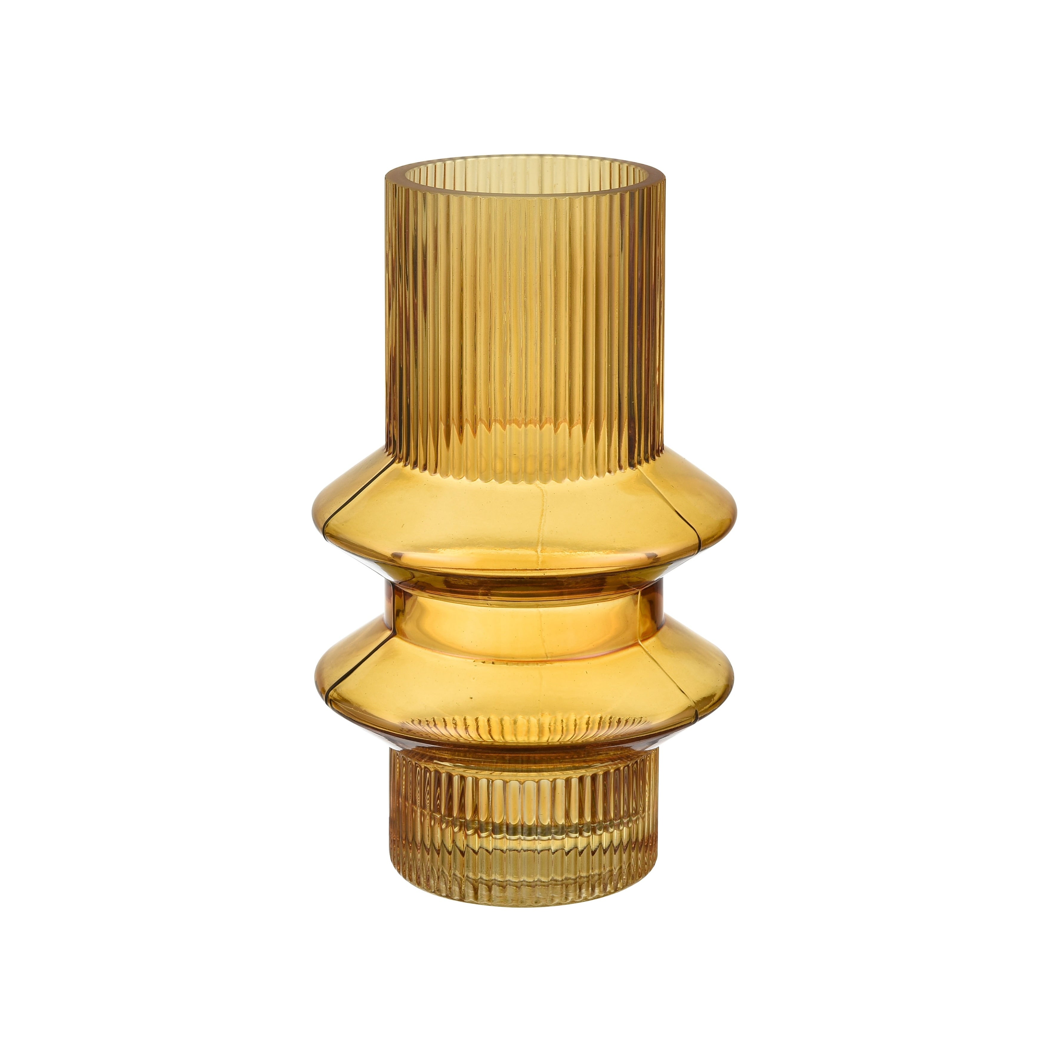 Atlas Cenon Golden Ochre Cylindrical Vase
