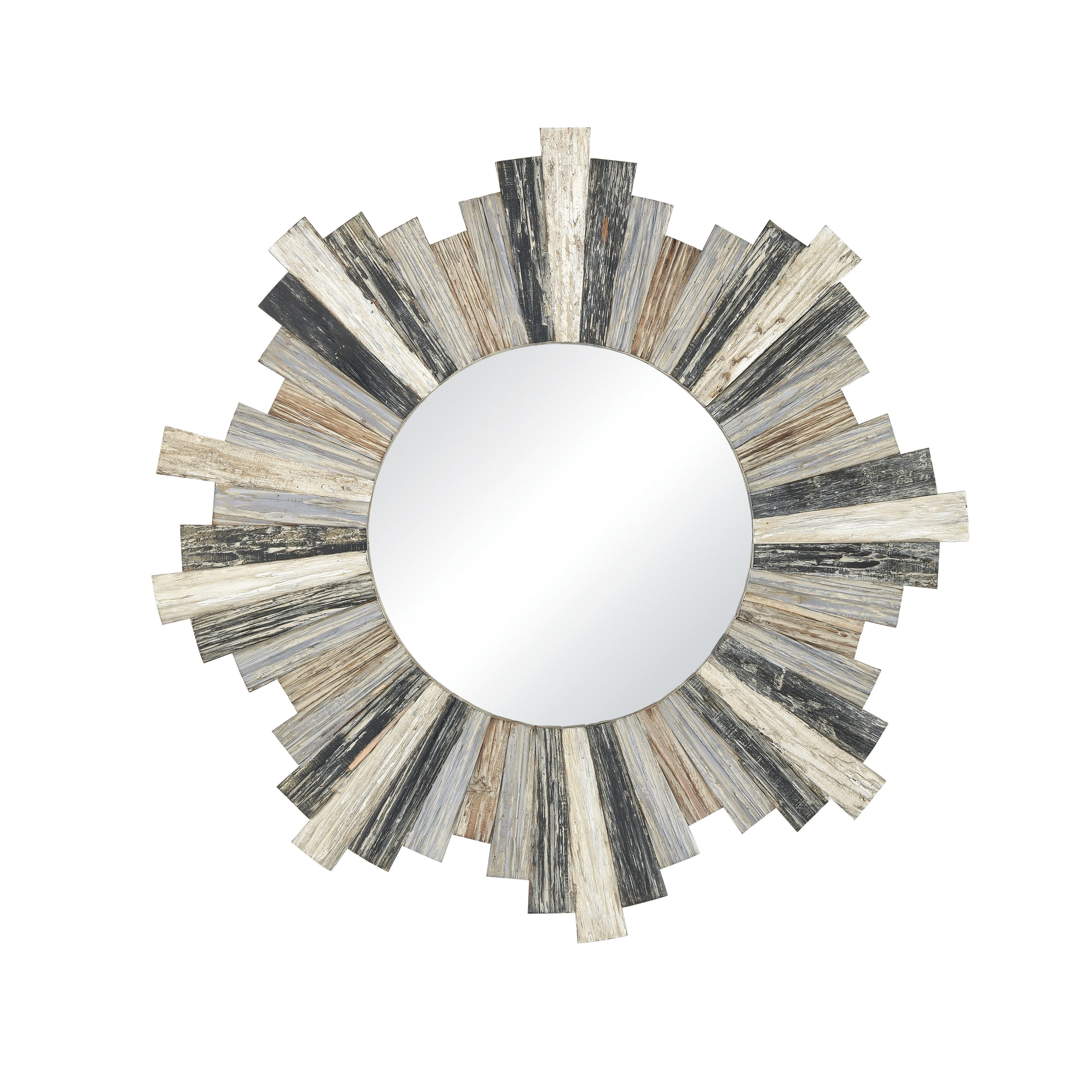 Atlas Chatham Pieced Wood Light Wall Mirror 31.5 Inch High
