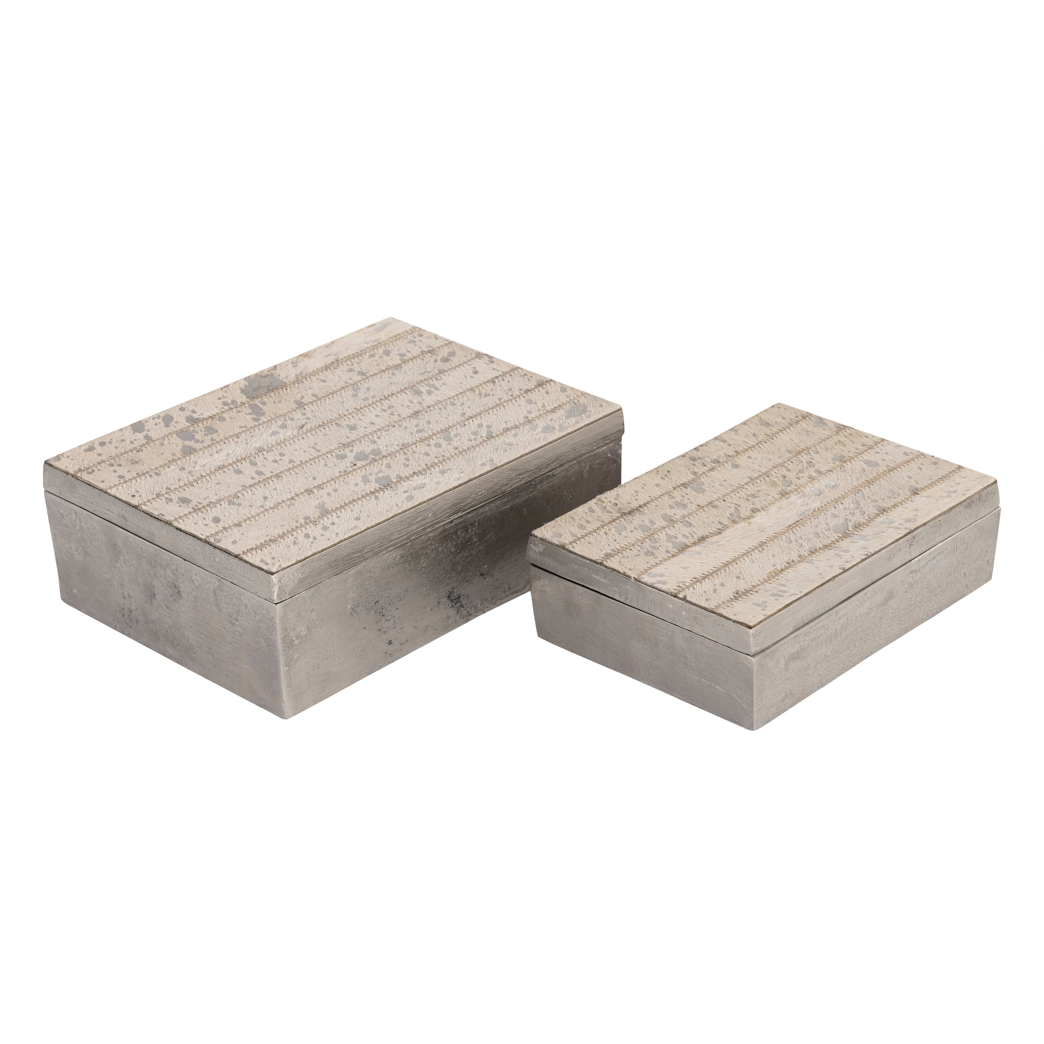 Atlas Chloe Set Of 2 Silver Boxes Set Of 2