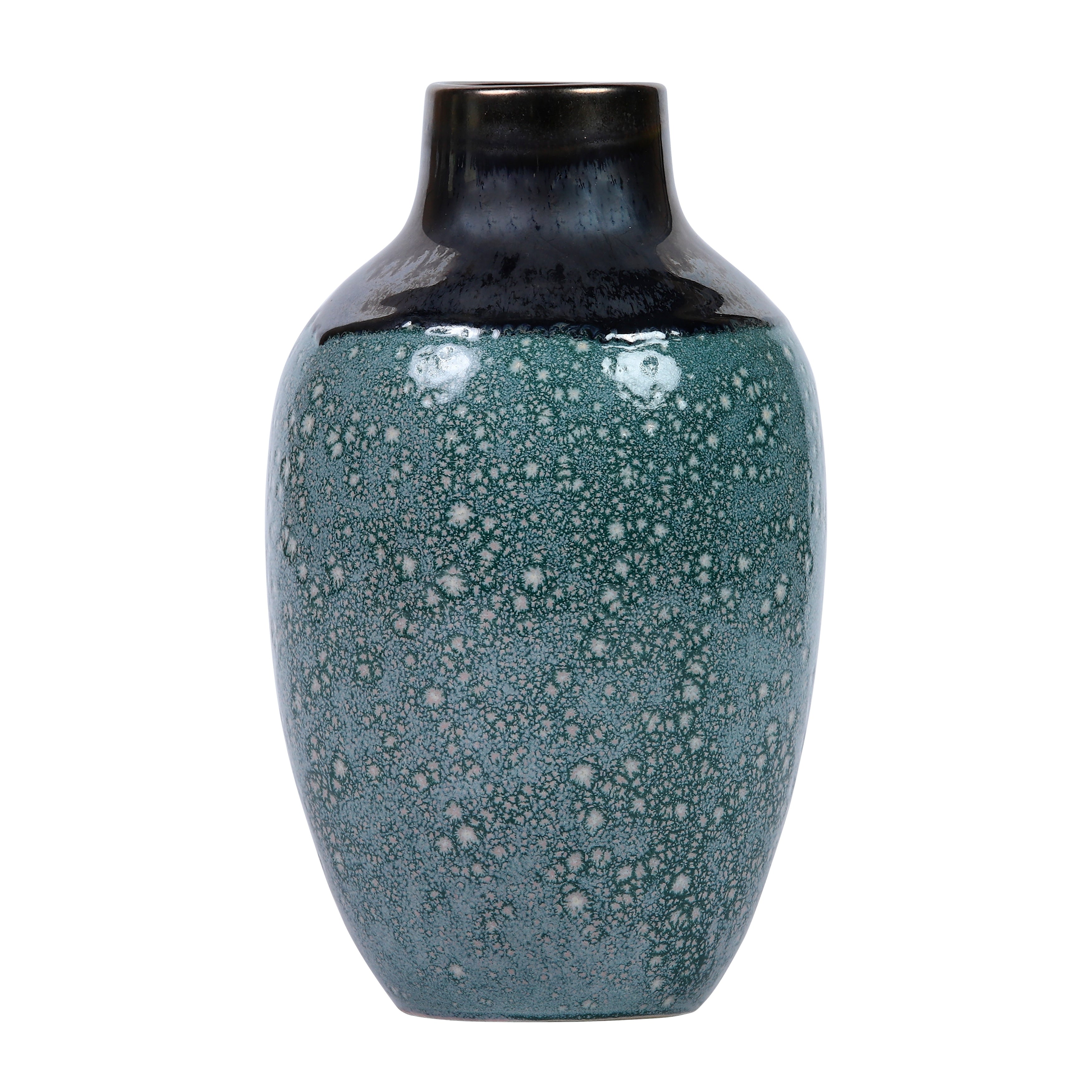 Atlas Clayton Blue Glazed And Gold Earthenware Vase