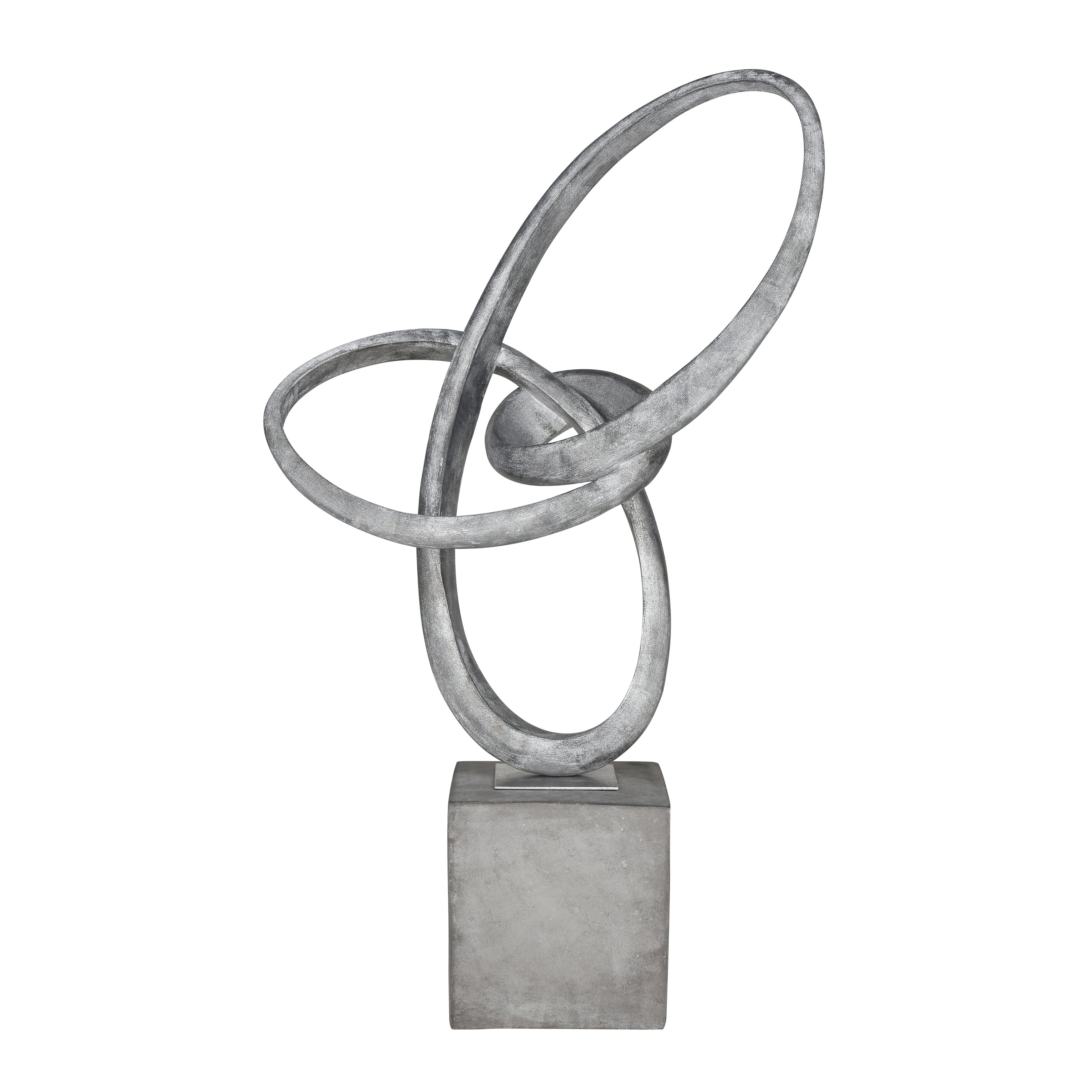 Atlas Cobey Loop Hammered Metal Sculpture 29.5 Inch Tall