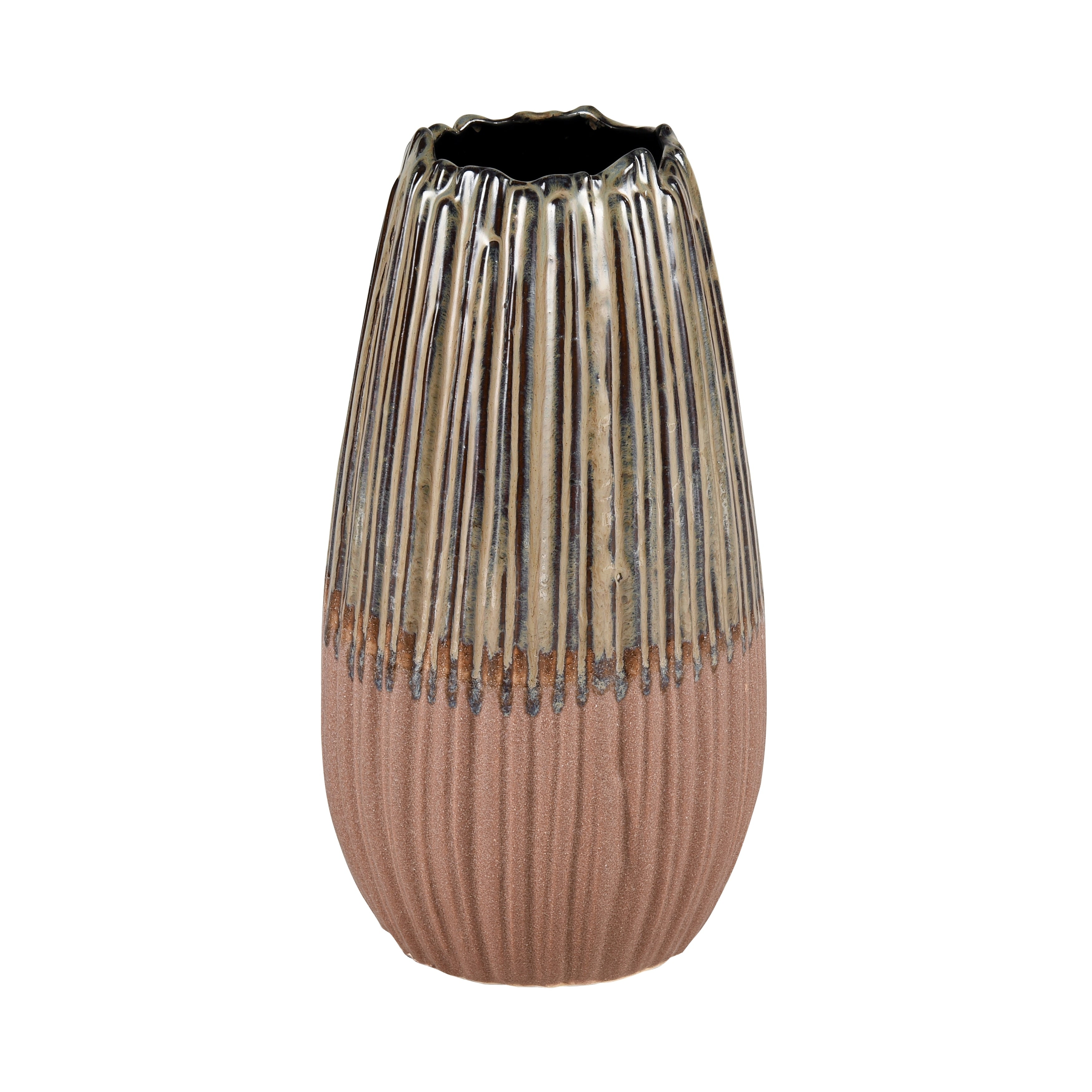 Atlas Cooper Ridged Matchstick Texture Ceramic Vase