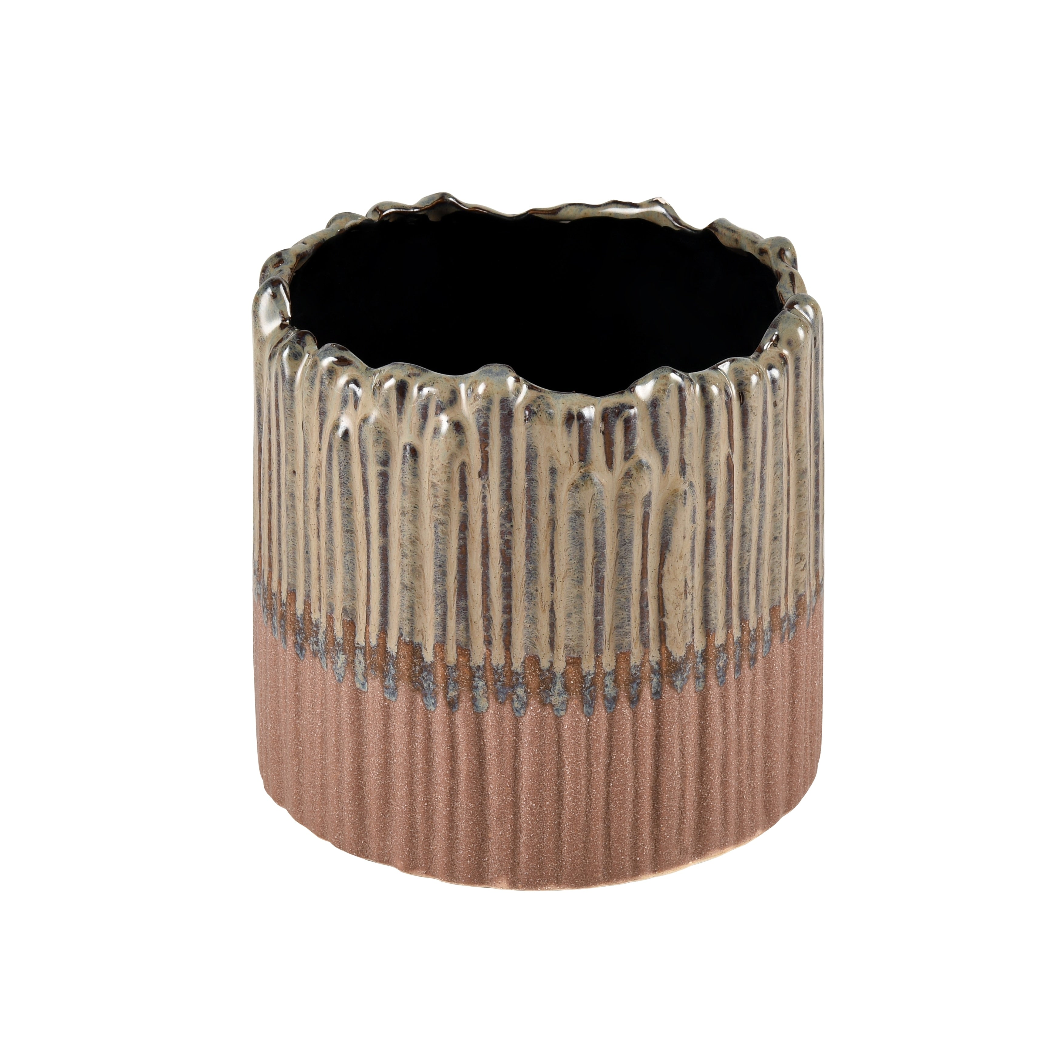 Atlas Cooper Ridged Texture Ceramic Candleholder 5.25 Inch H