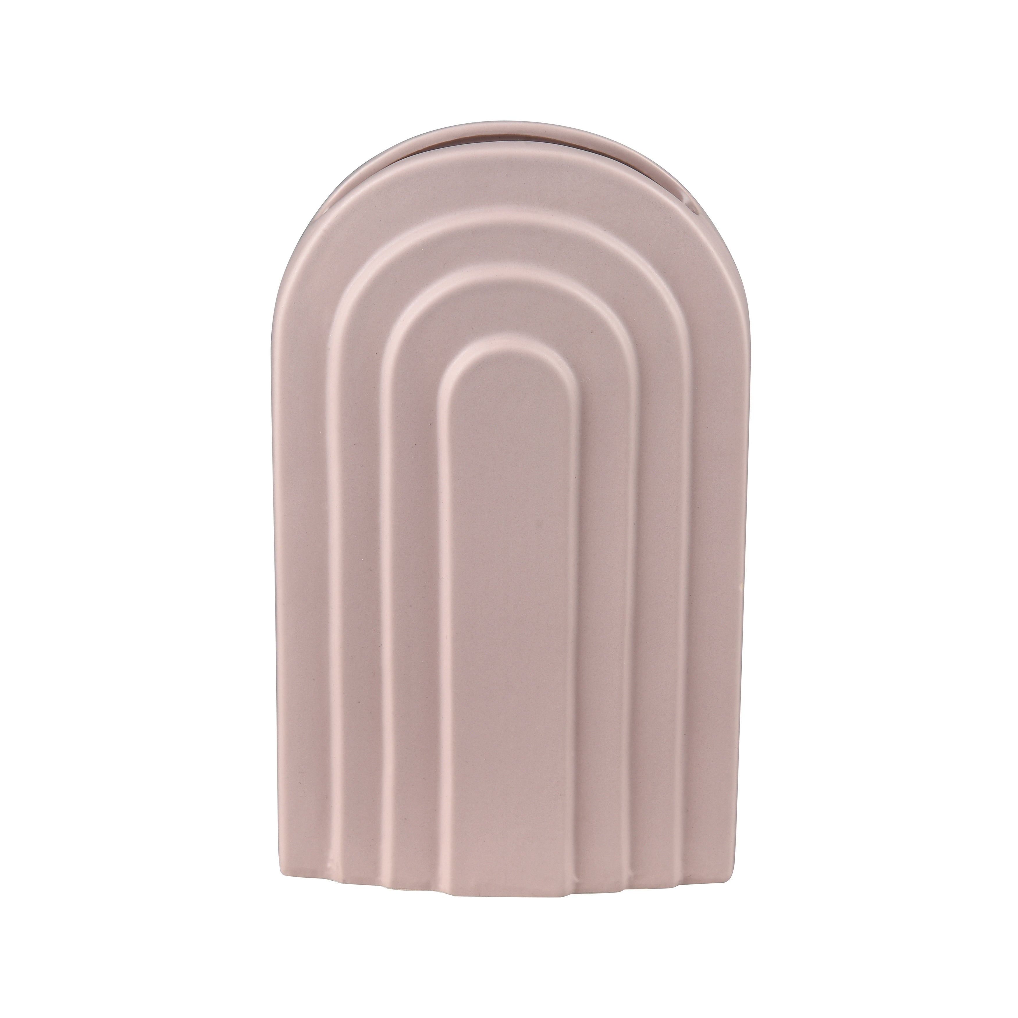 Atlas Corin Matte Pink Earthenware Vase