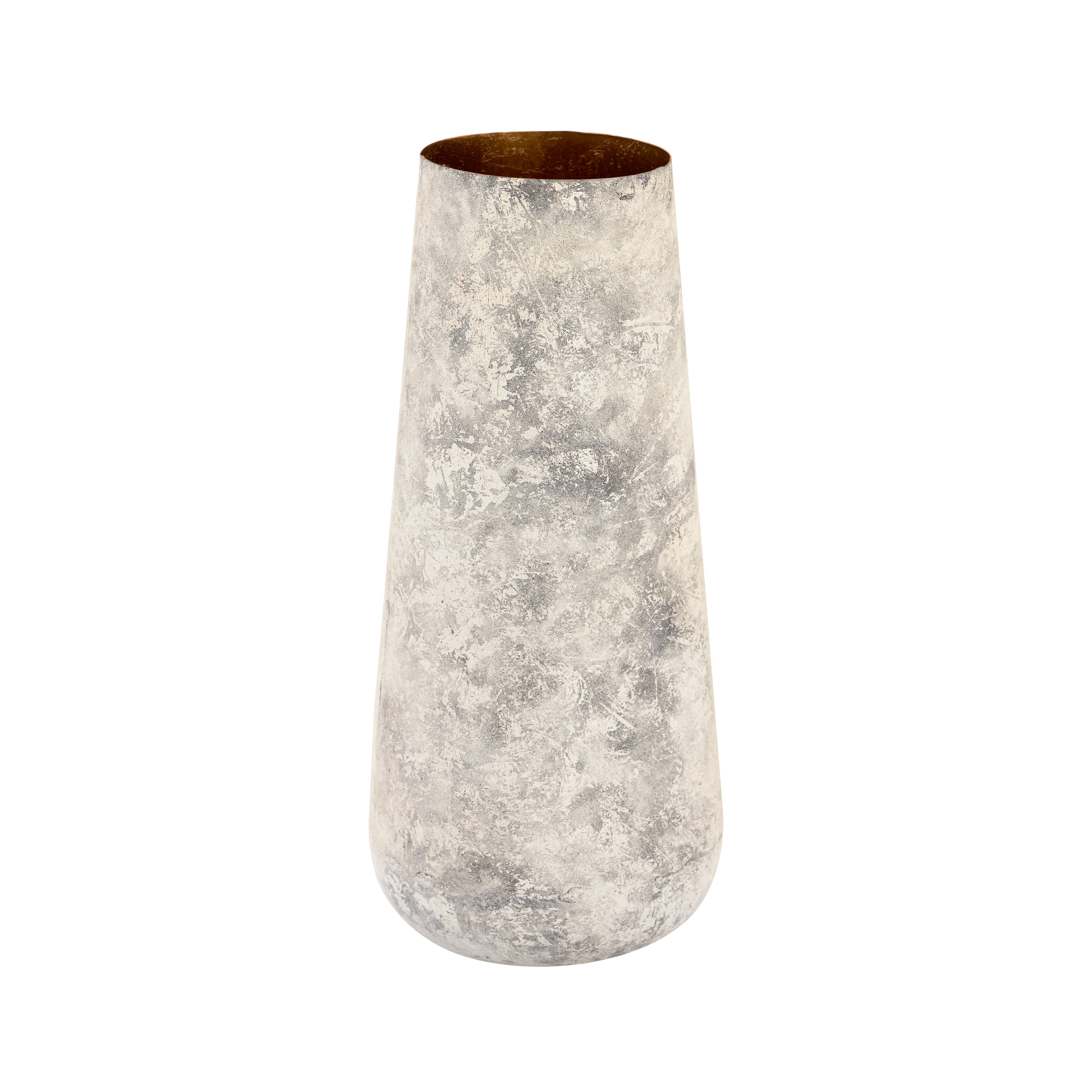Atlas Delmont Whitewash Textured Iron Vase