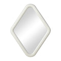 Atlas Diamond Whitewashed Wood Wall Mirror 33 Inch High